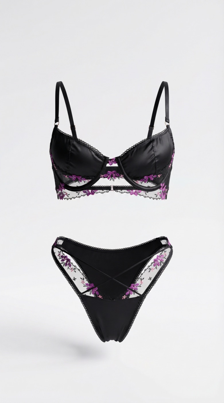 After: AI ghost mannequin result for handmade lingerie