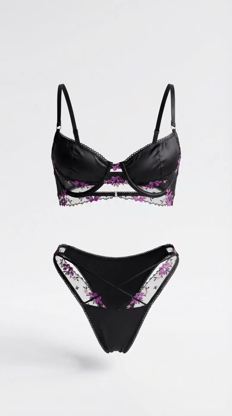 After: AI ghost mannequin result for handmade lingerie