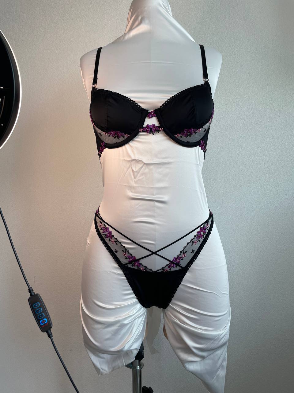 Before: lingerie photographed on a white physical mannequin