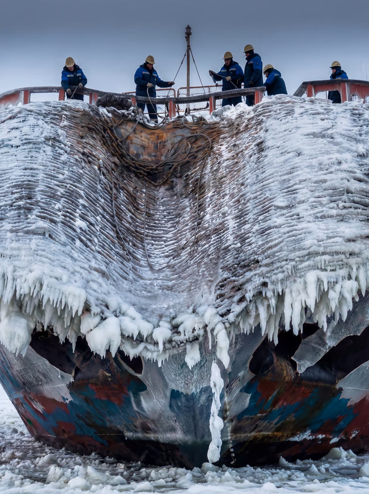 AI visualization of lifting equipment and wire ropes for nuclear icebreakers - Lada Farias